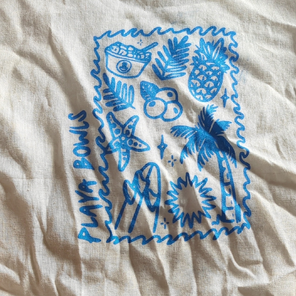 Blue Graphic Tote Bag